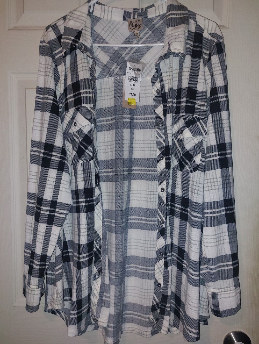 Como Vintage Women’s 3x Plaid Flannel Shirt NWT